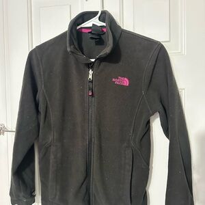 The North Face Kids Black and Pink Fleece Jacket